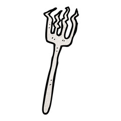 cartoon bent old fork