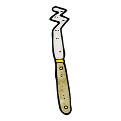bent kitchen knife cartoon