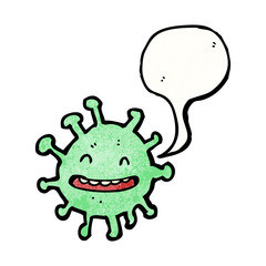 cartoon germ with speech bubble