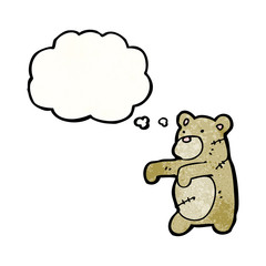cartoon teddy bear stitched up