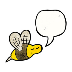 cartoon bee with speech bubble