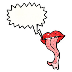 cartoon mouth with long tongue