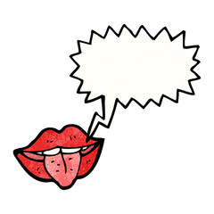 cartoon mouth with speech bubble