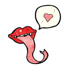 cartoon mouth with long tongue