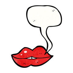 cartoon mouth with speech bubble