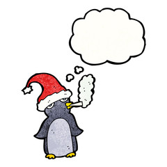 cartoon penguin smoking cigarette