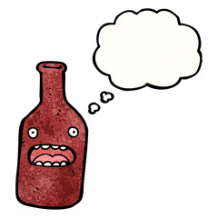 cartoon bottle with face