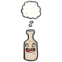 cartoon bottle with face