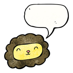 cartoon lion with speech bubble