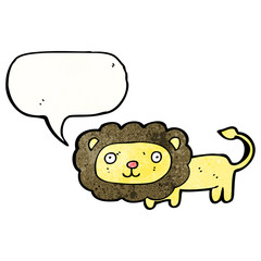 cartoon lion with speech bubble