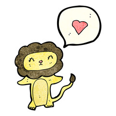 cartoon lion in love