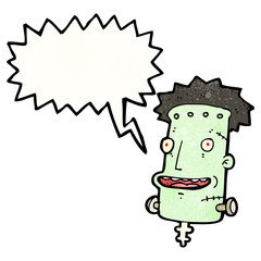 funny frankenstein monster head cartoon