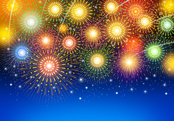 無数の花火に染まる夜空