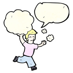 man running with cloud cartoon
