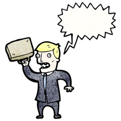 cartoon angry businessman