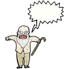 cartoon old man shouting