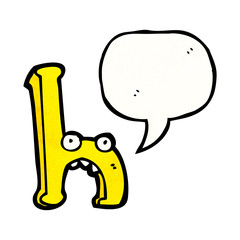 cartoon letter h