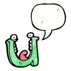 cartoon letter u