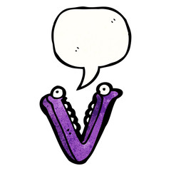 cartoon letter v