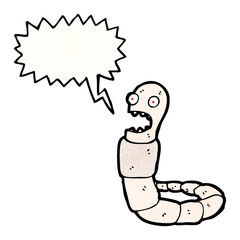 cartoon frightened worm