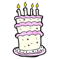 cartoon birthday cake
