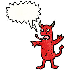 cartoon devil with speech bubble