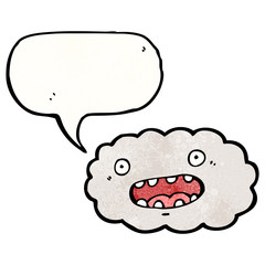 cartoon cloud with speech bubble