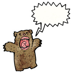 cartoon shouting bear