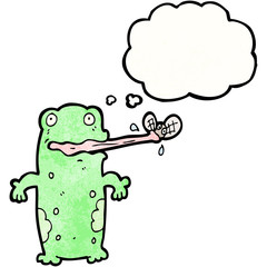 cartoon frog eating fly