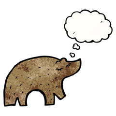 cartoon bear with thought bubble