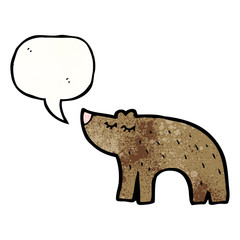 cartoon bear with speech bubble