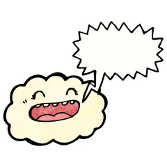 happy cloud with speech bubble
