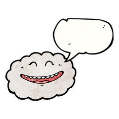 happy cloud with speech bubble