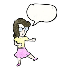 cartoon woman dancing