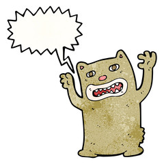 cartoon roaring bear