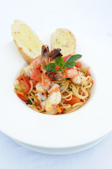 Spaghetti with seafood