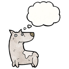 cartoon dog with thought bubble