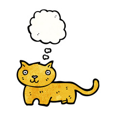 cartoon cat with thought bubble