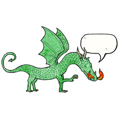 cartoon dragon with speech bubble