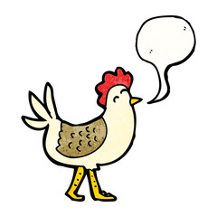 cartoon clucking hen
