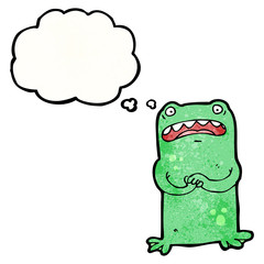 cartoon nervous frog