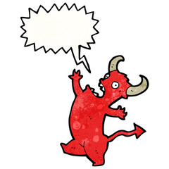 shouting little devil cartoon