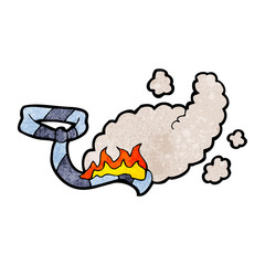burning tie cartoon