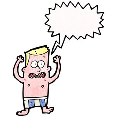 cartoon sunburnt man