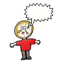 Retro cartoon with texture. Isolated on White.