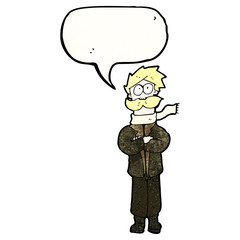 Retro cartoon with texture. Isolated on White.