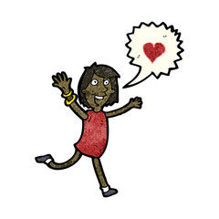 cartoon woman declaring her love