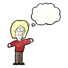 cartoon person with thought bubble