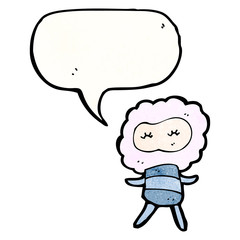 cute little cloud head monster