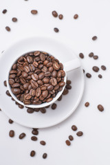 cup with coffee beans